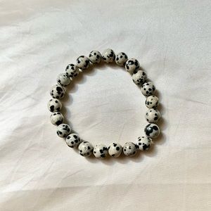 New: 8mm Handmade Dalmatian Jasper Natural Crystal Bead Bracelet